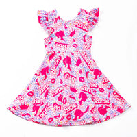 PREORDER: Pink B Ruffle Twirl Dress